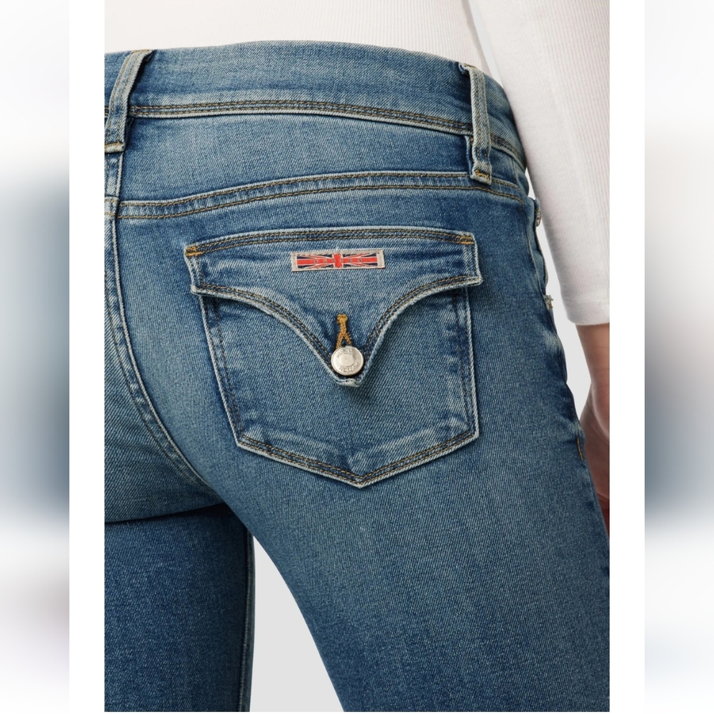HUDSON JEANS Sz 25 Collin Mid-Rise Flap Skinny Jeans Medium Wash Denim Women's